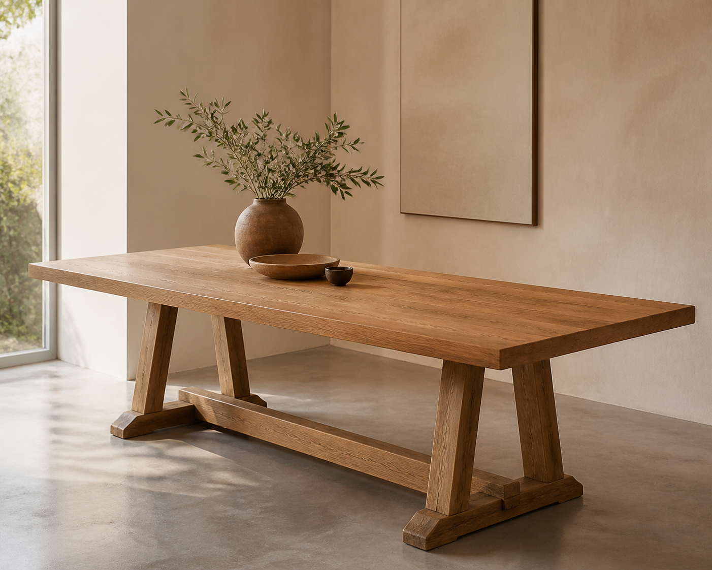 Stocked Oak Dinner Table — 200 cm