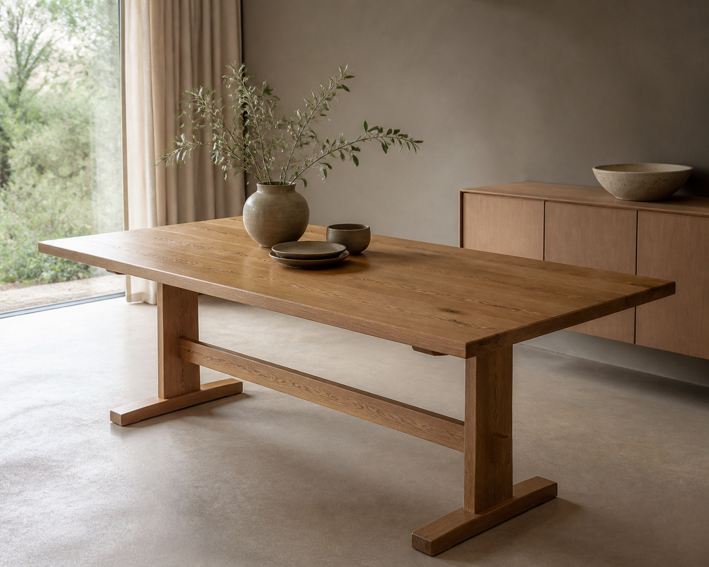 Stocked Oak Dinner Table — 180 cm